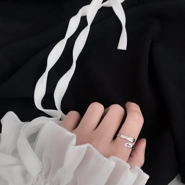 Fashionable English Letter Hollow Belief Ring Rings 7