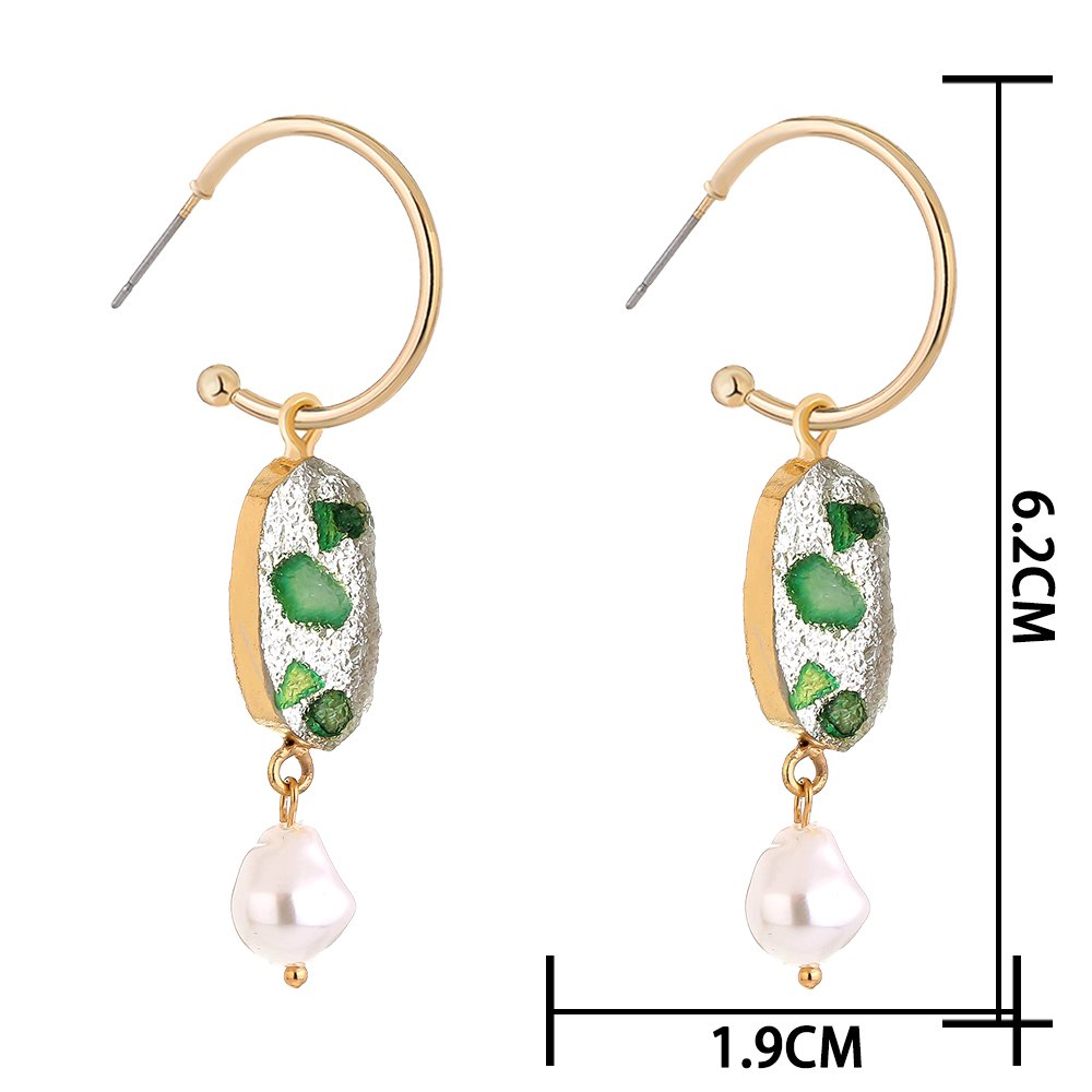 Small Lucid Watermelon Green Crystal tuft earrings pendant earrings fashion c-shape fashion earrings Earrings 6 Small Lucid Watermelon Green Crystal tuft earrings pendant earrings fashion c-shape fashion earrings Earrings 6