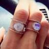 New Irregular Natural Moonstone Ring Plated 14k Rose Gold Micro-Inset Ring Rings 12 New Irregular Natural Moonstone Ring Plated 14k Rose Gold Micro-Inset Ring Rings 12