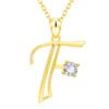 Fashion Gold Initial Letter Rhinestone Necklace Necklaces 18