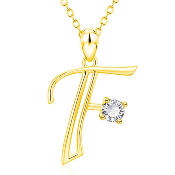 Fashion Gold Initial Letter Rhinestone Necklace Necklaces 8