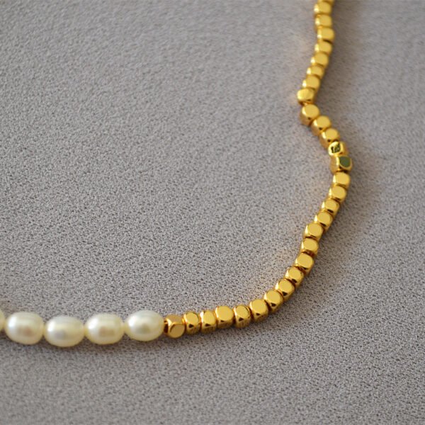 Women’s Glittering Gold Beaded Necklace Rings 5