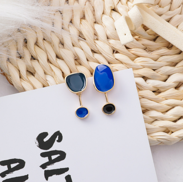 Drop Glaze Geometric Earrings Irregular Round Square Drop Earrings Earrings 10