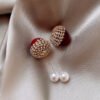 Women’s Cherries Earrings S925 Silver Needle Red Cherry Earrings 9