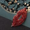 Magic Ikery Rose Gold Color Zircon Crystal Luxury Lips   Brooches Wholesales Fashion Jewelry for women MKY5549 Other 11