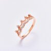 18K Gold Crown Ring Women’s Rose Gold Diamond Ring Rings 8