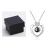 Plated 925 sterling silver rose gold pendant 100 languages I love you heart-shaped diamond ornaments Accessories 14