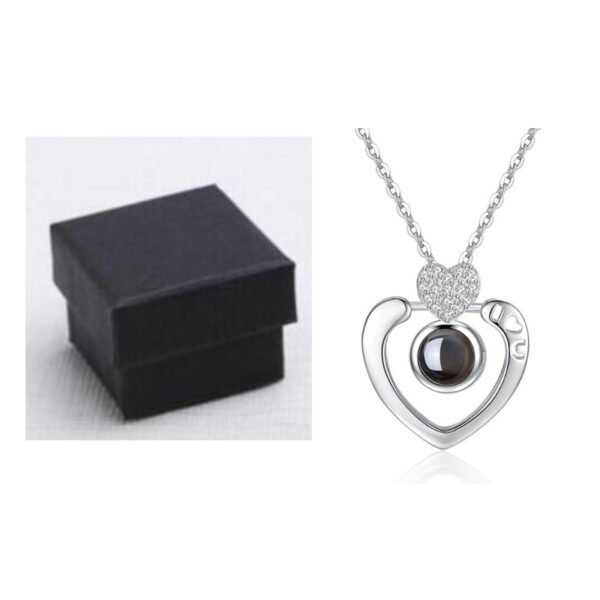 Plated 925 sterling silver rose gold pendant 100 languages I love you heart-shaped diamond ornaments Accessories 7