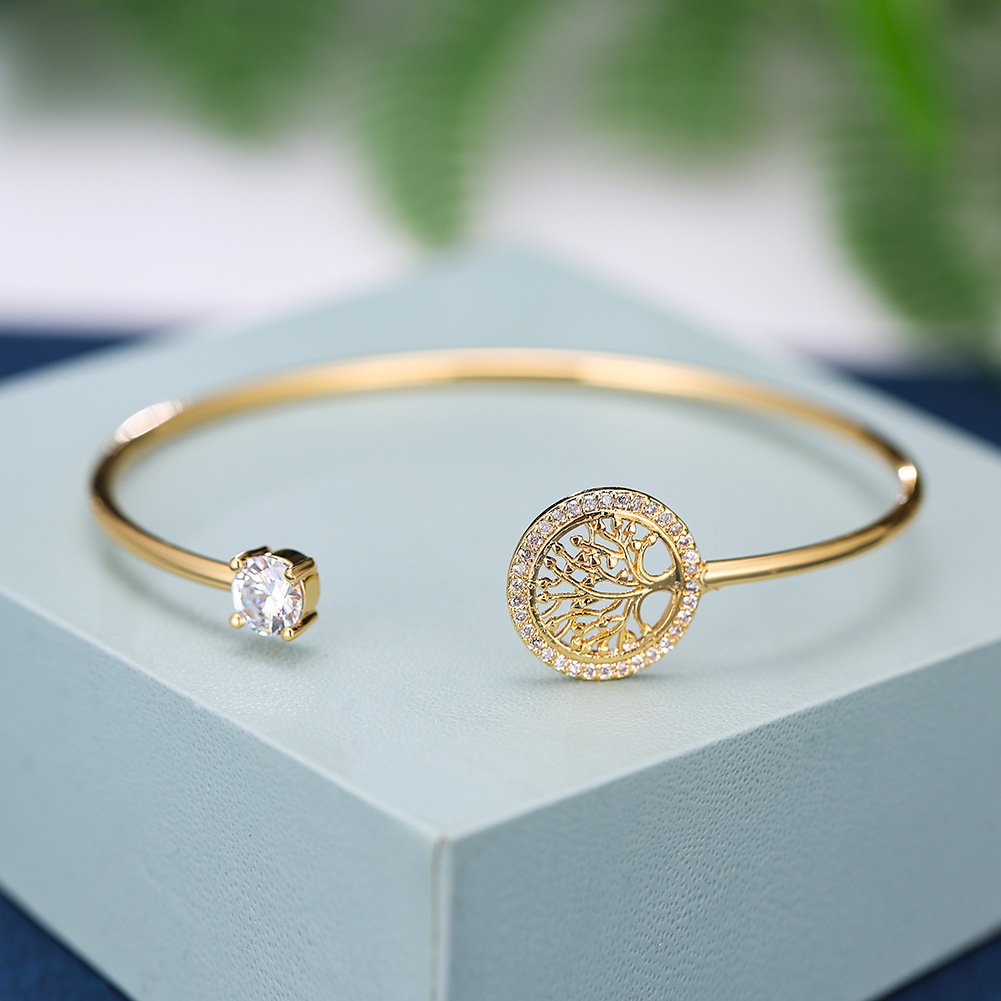Gold Hope Tree White Diamond Bracelet Women Elegant Retro Style Jewelry BestSelling 5 Gold Hope Tree White Diamond Bracelet Women Elegant Retro Style Jewelry BestSelling 5