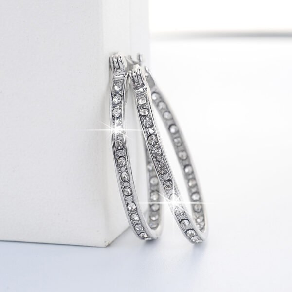 European And American Fashion Jewelry Popular Rhinestone-encrusted Ear Studs Ear Clip Earrings 8