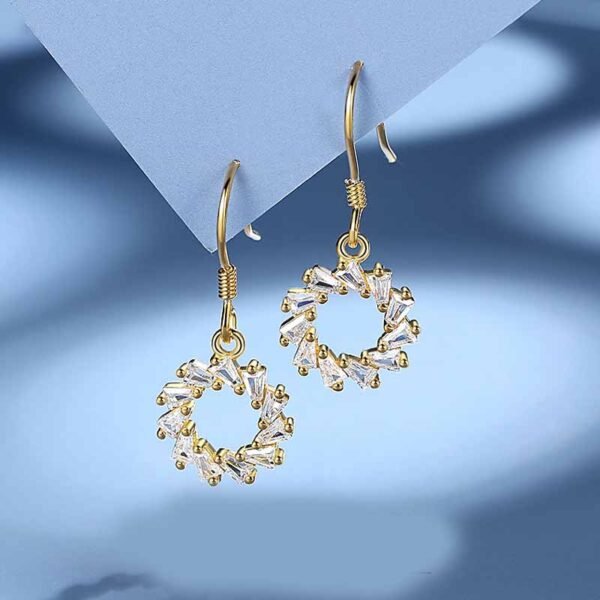 Sterling Silver S925 Circle Shape Earrings Earrings 6