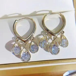 Peach Heart Zircon Ladylike Petite Earrings Earrings