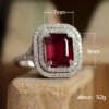Ring Jewelry Opening Black Gold Garnet Heart Zircon Rings 11