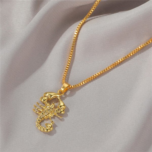 Gold Scorpion Necklace Personality Metal Hollow Sweater Chain Necklaces 5