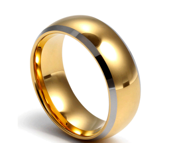 Men’s Gold Tungsten Steel Ring Rings 5