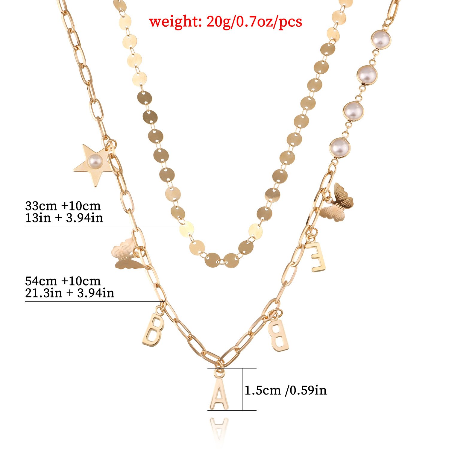 Geometric Trend Multi-layer Letter Star Necklace Bracelets 4 Geometric Trend Multi-layer Letter Star Necklace Bracelets 4