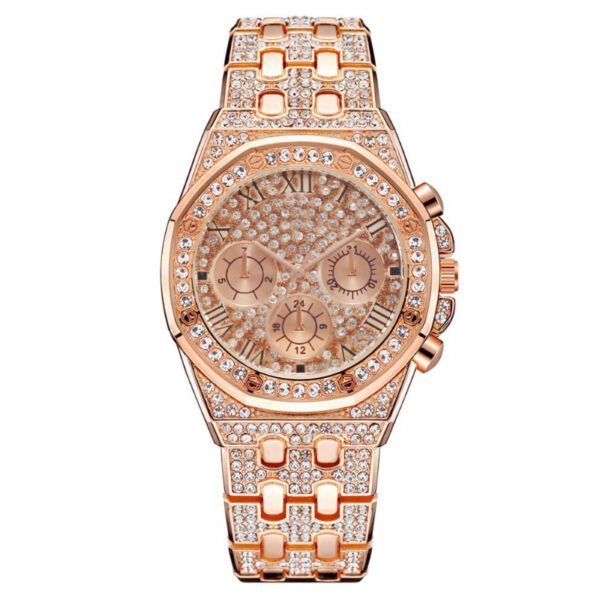 Tyrant Gold Men’s Watch Personality Waterproof Steel Belt Diamond Rhinestone Watch watches 8