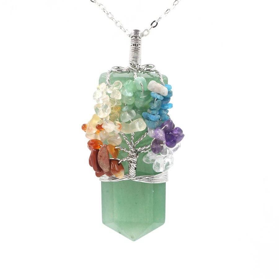 Crystal Column Tree Of Life Winding Pendant Necklace Necklaces 2