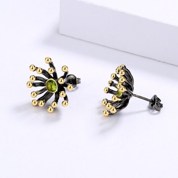 Women’s Black Gold Two-tone Flower Heart Earrings Earrings 4