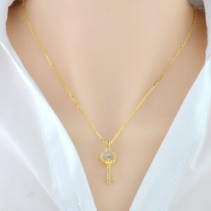 Rose Gold Plated Gold Key Smart Heartbeat Necklace Necklaces Rose Gold Plated Gold Key Smart Heartbeat Necklace Necklaces