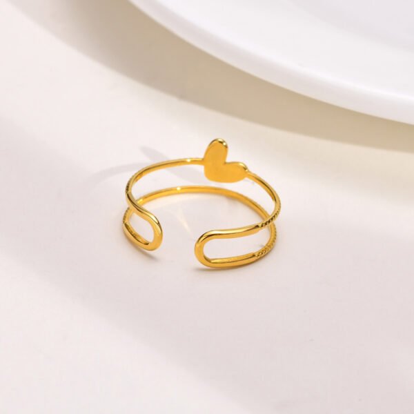 Love Heart-shaped Ring Fine Circle Stainless Steel 18K Gold Women’s Simple Hand Jewelry Rings 8