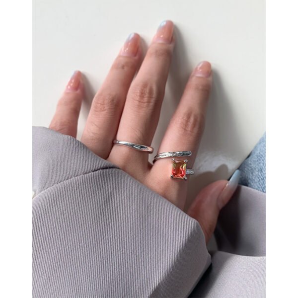 Small Design Sense Irregular Surface Micro-inlaid Two-color Stone Accessories 7