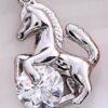 Horse and Crystal Pendant Necklace Gold Silver Rose Necklaces 10