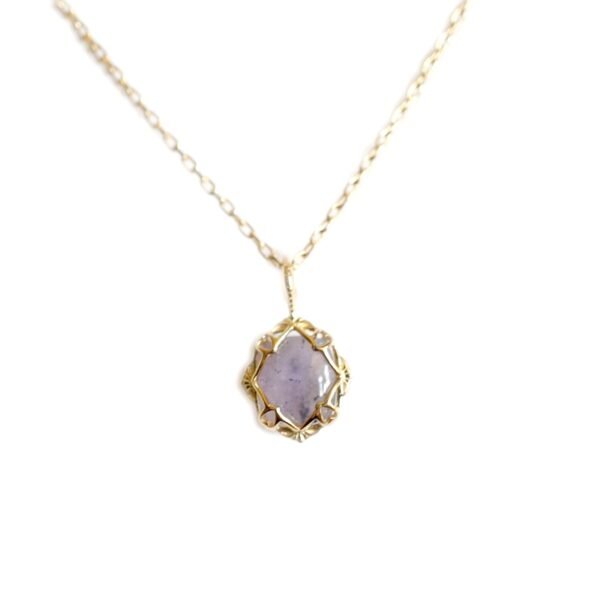 Natural Amethyst Pull Feldspar Inlaid With 925 Silver Gold Plated Chain Accessories 5