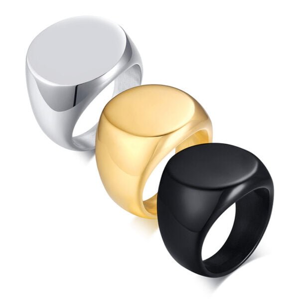 Round Ring Gold Men Fashion Trend Rings 5