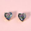 European and American Amazon hot-selling jewelry colorful zircon shiny simple love wild earrings earrings Earrings 11