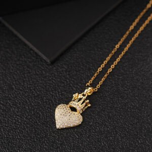 Gold Plated Love Crown Collar Chain Necklaces