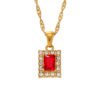 Ins Fashion Stainless Steel Square Zircon Pendant Necklace Necklaces 15