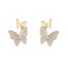 925 Silver Needle Super Fairy Full Diamond Simple Butterfly Stud Earring Set Earrings 10