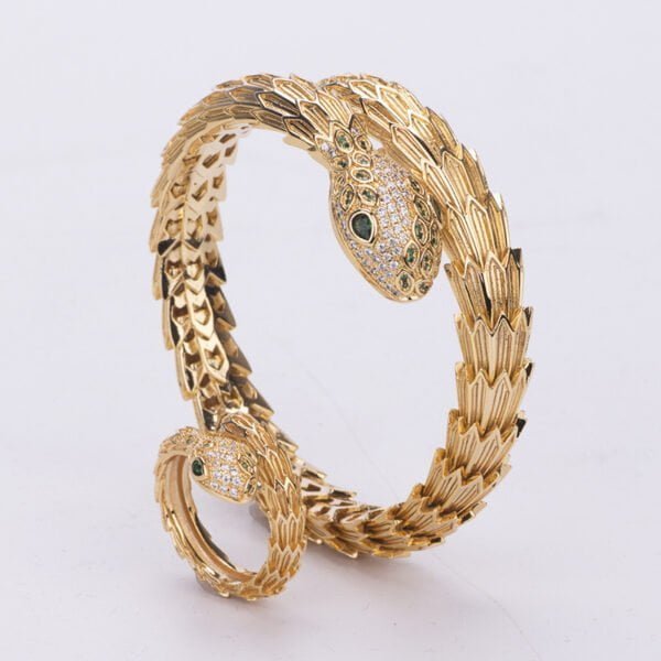 Gold Plated Inlaid Zircon Snake Bracelet Bracelets 11