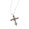 Cross Necklace Clavicle Chain Micro Inlaid Colored Diamonds White K Pendant Necklaces 8