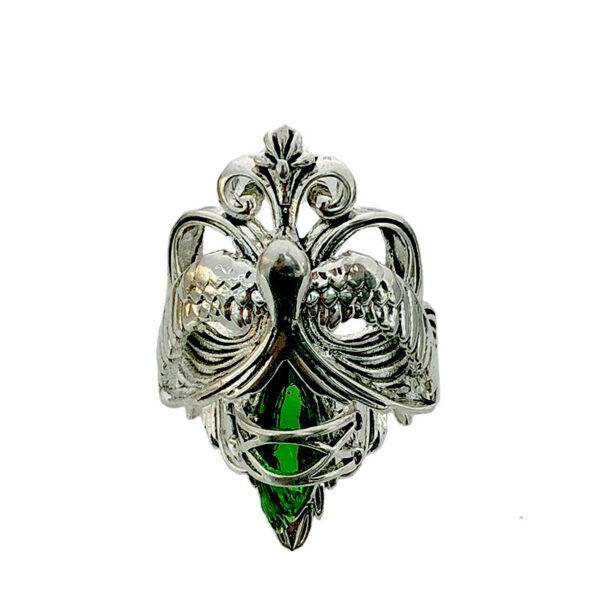 European And American Inlaid Green Zircon Ring Women Rings 7