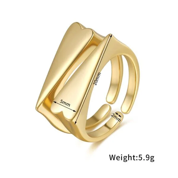 Paired Double Love Rings 18K Gold Color Preserving Jewelry Rings 5