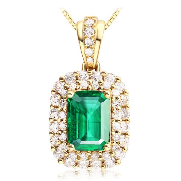 Plated 18k Yellow Gold Color Fashion Emerald Gemstone Simulation Accessories 4