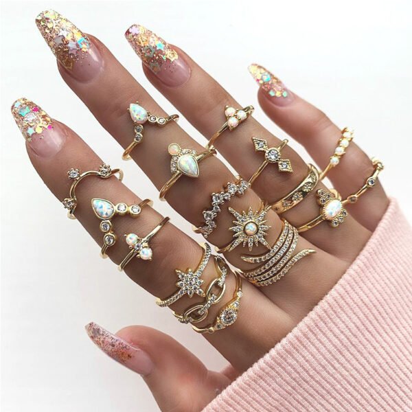Popular Fashion Geometric Joint Ring Set Rings 11