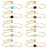 14K Gold Plated Color Preserving Box Chain Tiger Eye Volcanic Stone Yoga Bracelet Bracelets 14