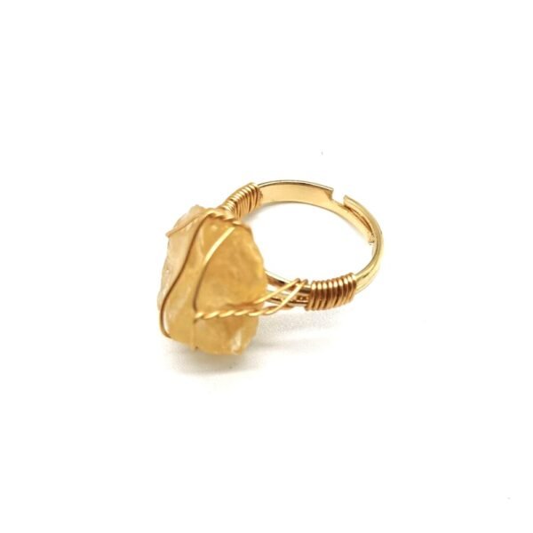 Personality Hand Wrapped Rough Stone Agate Ring Rings 5