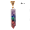Seven Chakra Natural Crushed Stone Hexagon Column Necklace Aura Pendant Necklaces 19