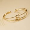 Creative Simple Concentric Knot Braided Double Combination Gold Bracelet Bracelets 8