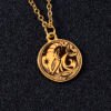 Gold Round Constellations Zodiac Sign Stainless Steel Necklace Necklaces 21
