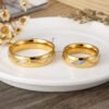 Fashionable Titanium Steel 18K Gold New Couple Rings Rings 8