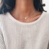 Simple Fashion Gold Color Double-sided Love Pendant Necklaces Clavicle Chains Necklace Women Jewelry Valentines Day Gift Necklaces 16