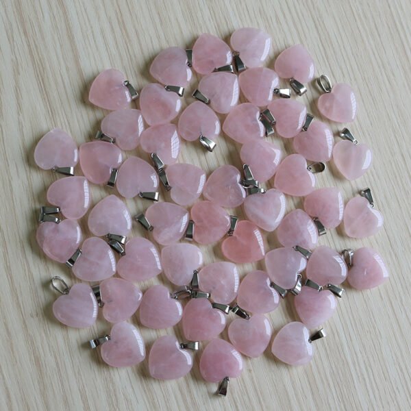Love Peach Heart Shaped Natural Stone Charm Pendant Accessories 5