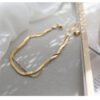 18K Rose Gold Plated Double Snake Bone Anklet Anklets 15