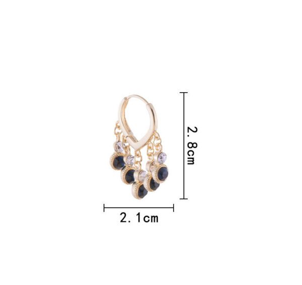 925 Silver Pin Earrings Blue Tassel Ear Clip Earrings 10