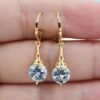 Gold Plated Stone Pierced Dangle Earrings Earrings 13